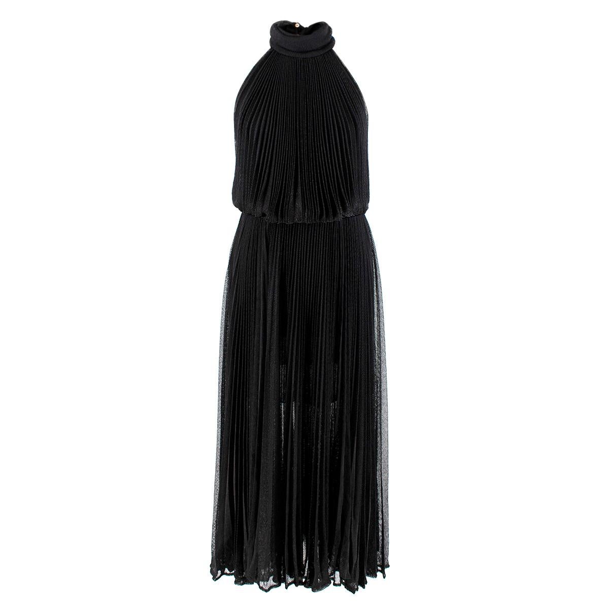 Maria Lucia Hohan Black Lurex Knit Pleated Dress - US Size 4 For Sale