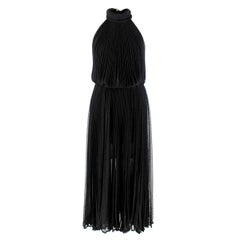Maria Lucia Hohan Black Lurex Knit Pleated Dress - US Size 4