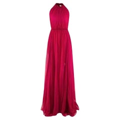 Maria Lucia Hohan Eslem Plissee-Abendkleid aus heißer Fuscia-Seiden