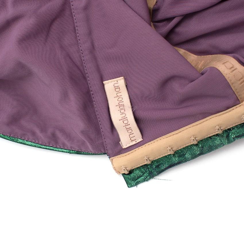 Maria Lucia Hohan Iridescent Green&Purple Pleated Maxi Dress - US 6 In Excellent Condition For Sale In London, GB