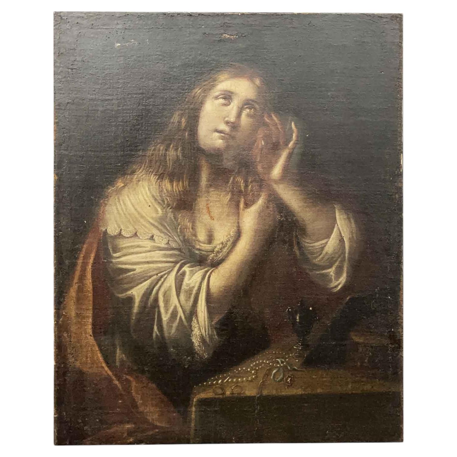 Mary Magdalene Penitent Italian painting from the 17th century of the Lombard School