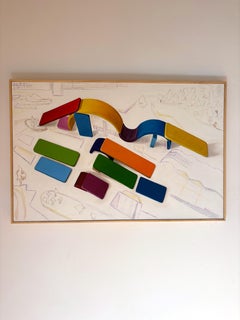 Peinture abstraite architecturale inspirée de Peter Eisenman avec Block Structure