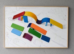 Architectural Abstract Painting Inspired by Peter Eisenman with Block Structure