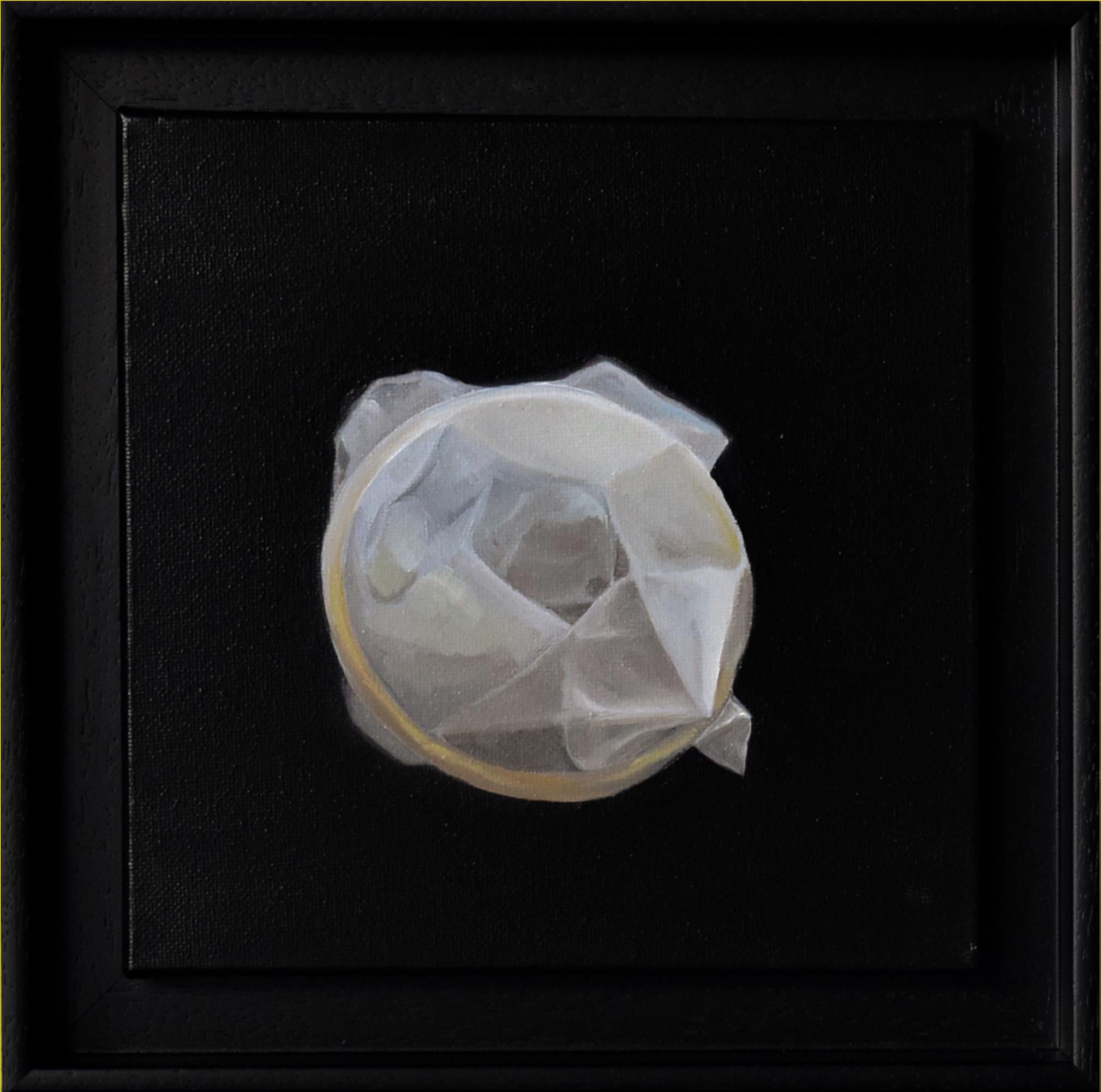 Salted Gum I Framed Conceptual Pop Oil Painting with Glossy Transparent Form