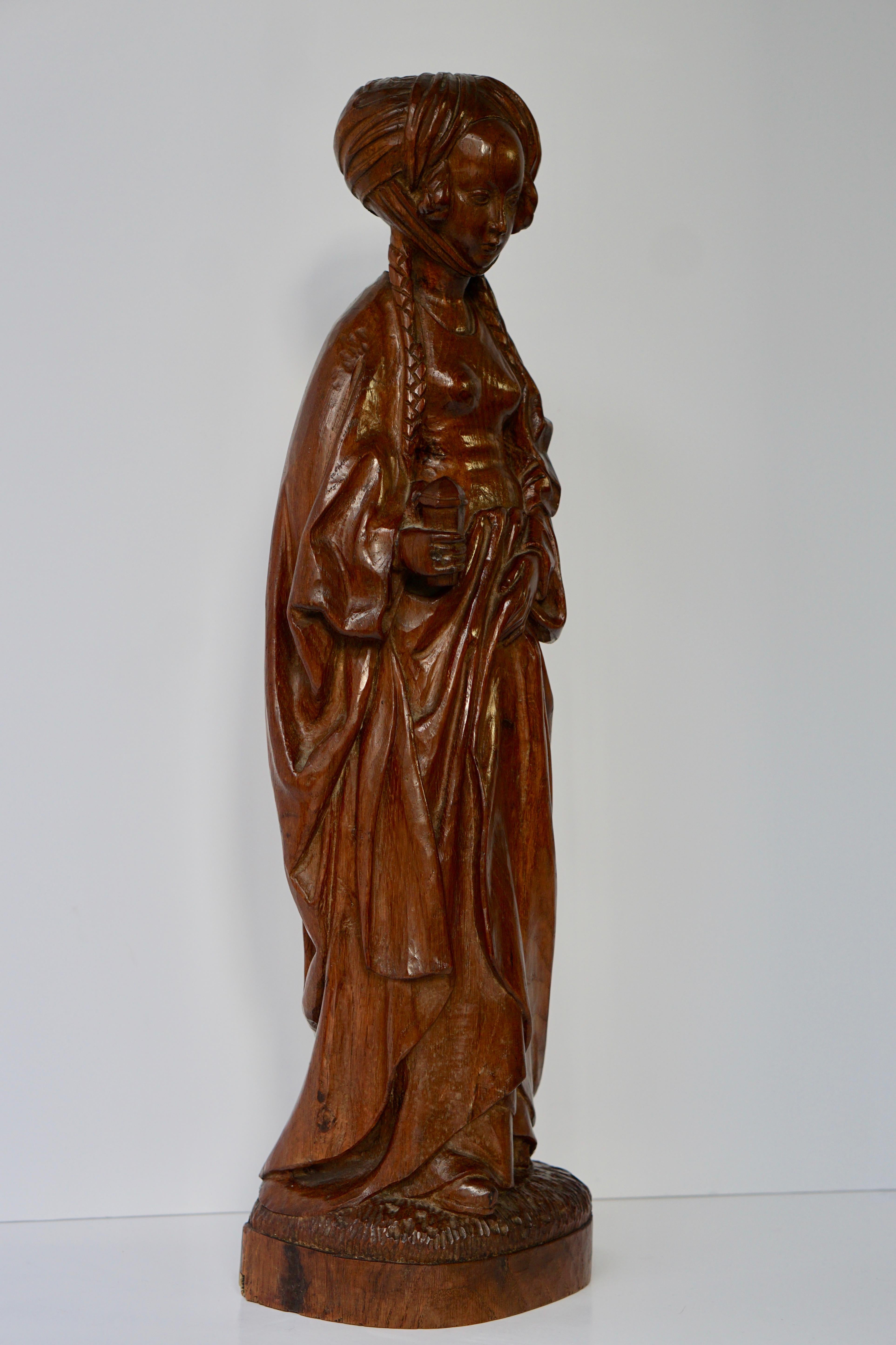 Maria Magdalena Carved Sculpture in Oak 4