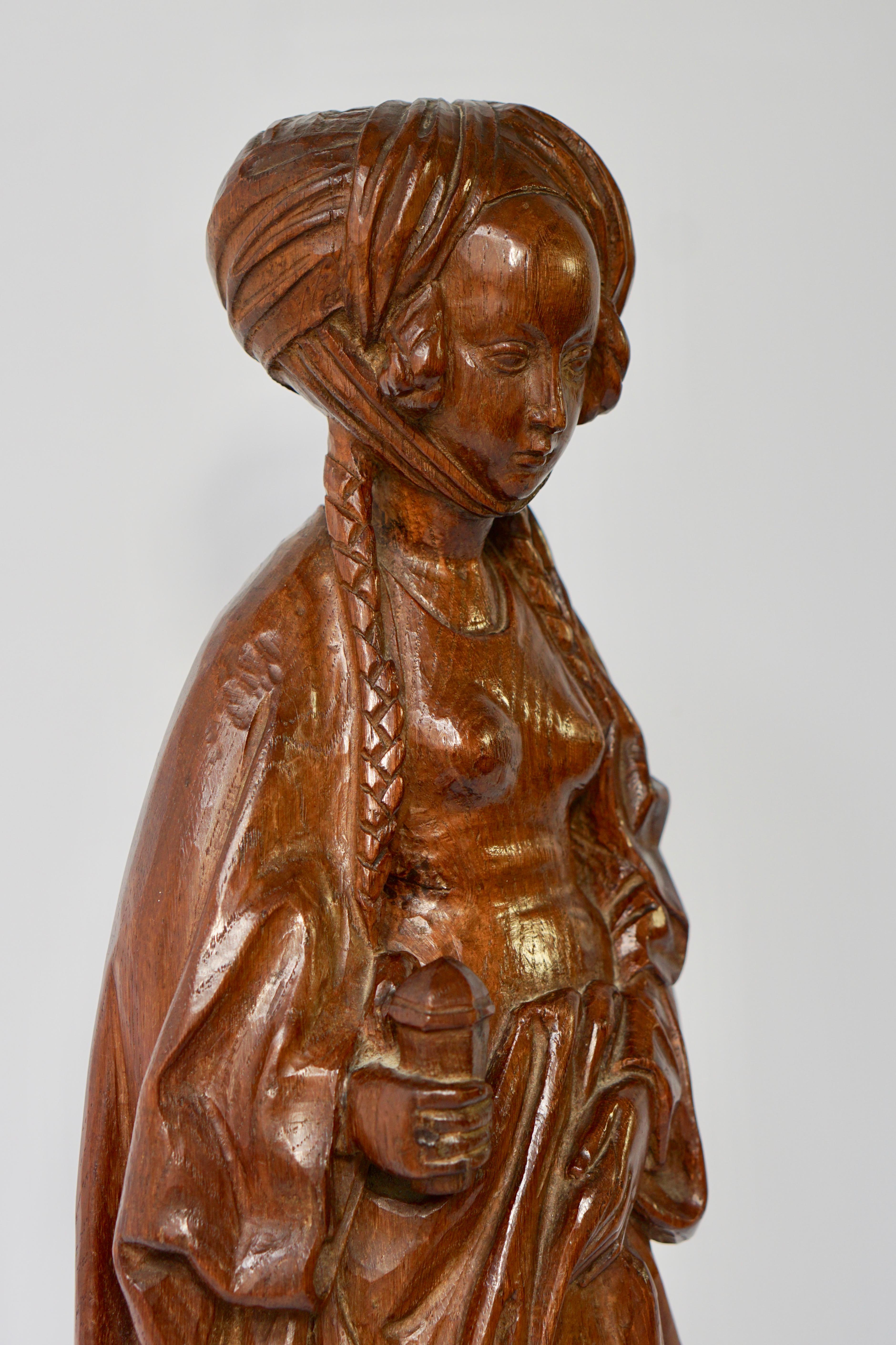 Maria Magdalena Carved Sculpture in Oak 5