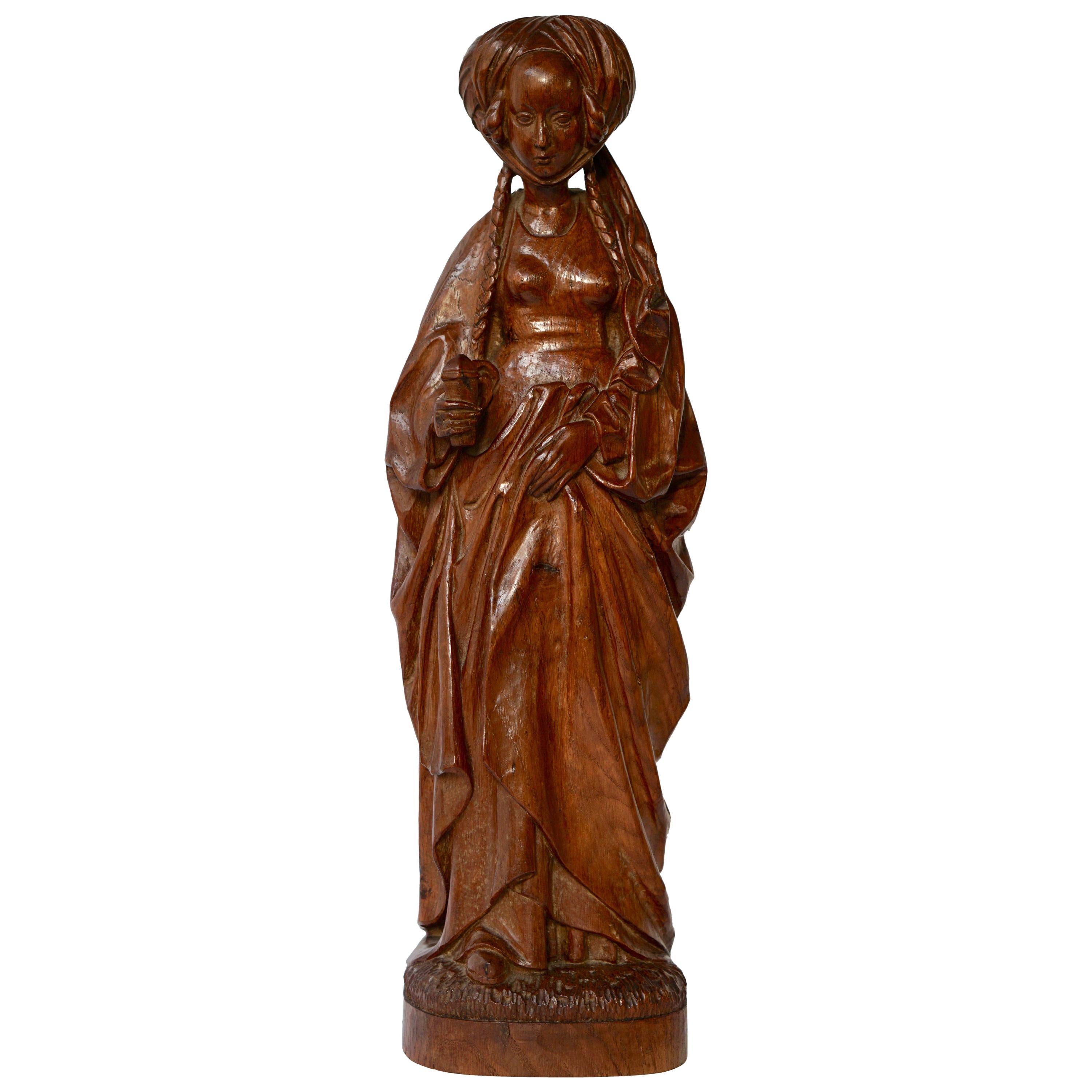 Maria Magdalena Carved Sculpture in Oak