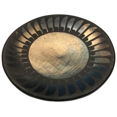 Maria Martinez & Santana San Idelfonso Feather Plate Native American Pottery