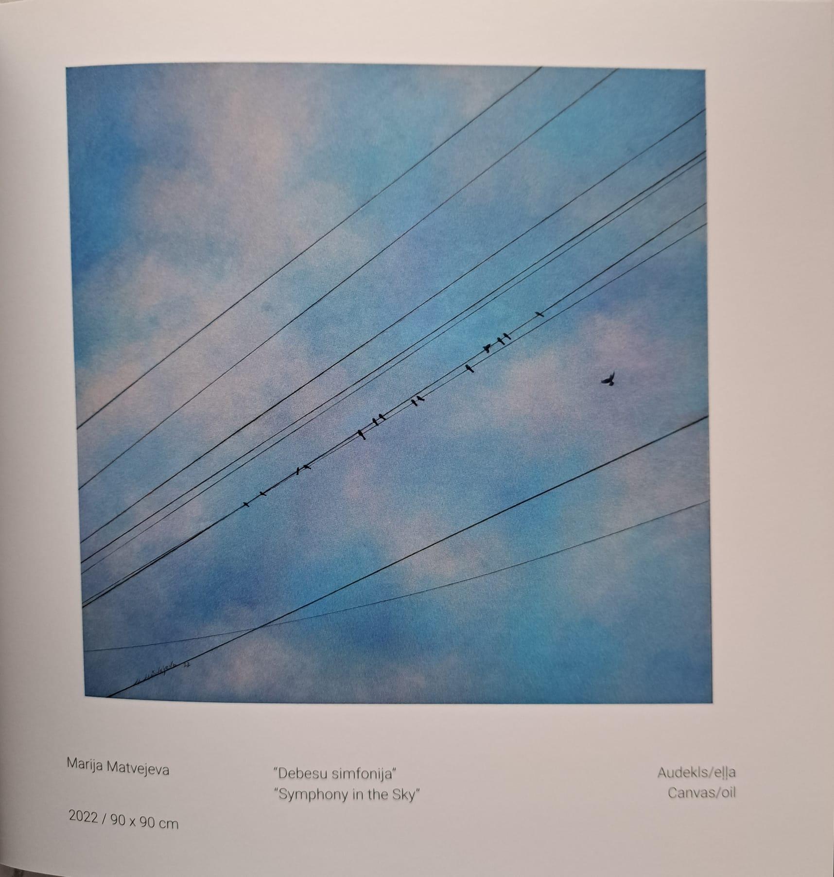 Blue sky oil painting Celestial Symphony Fine art Music Philosophy Conceptual For Sale 2