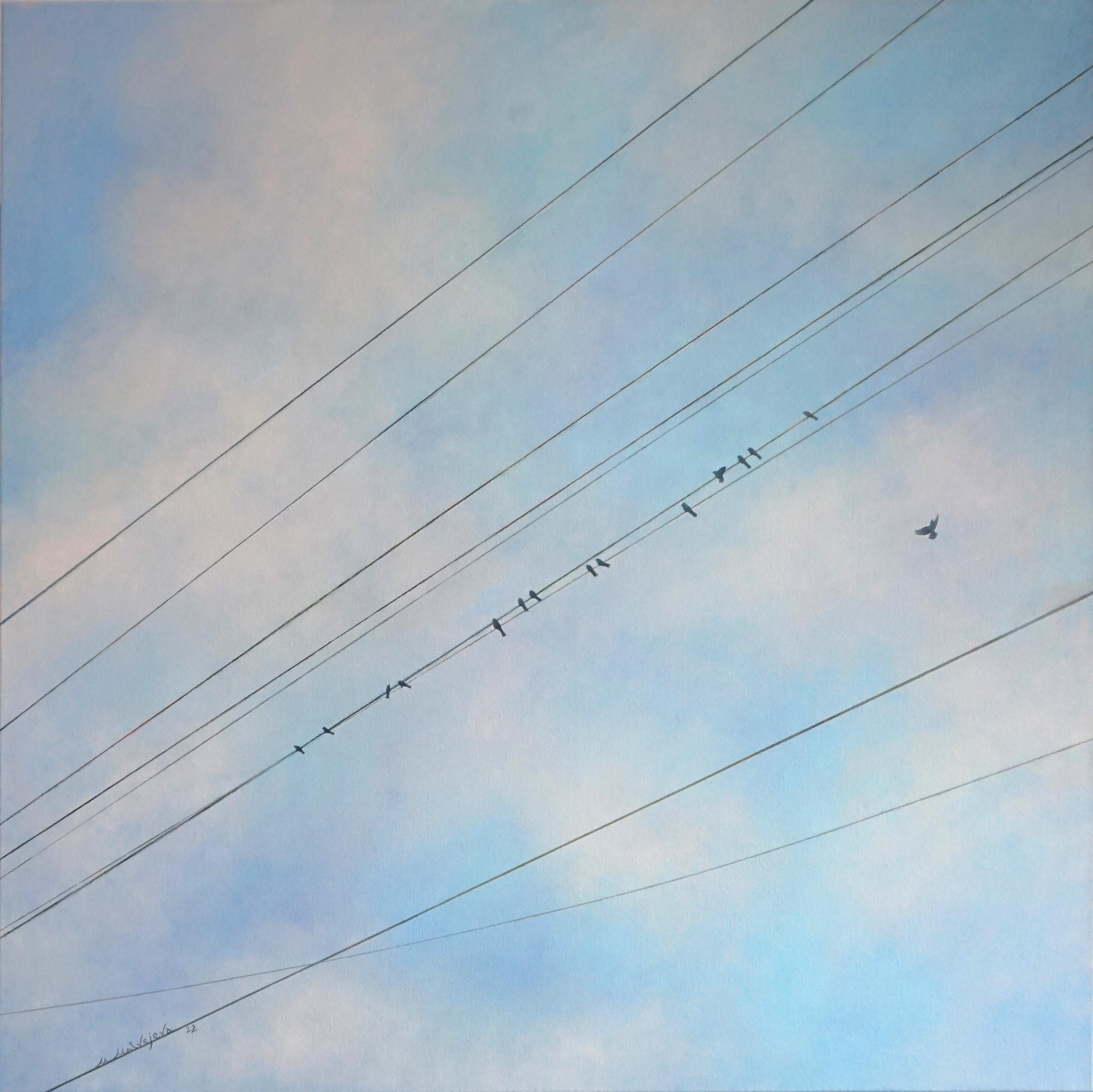 Blue sky oil painting Celestial Symphony Fine art Music Philosophy Conceptual