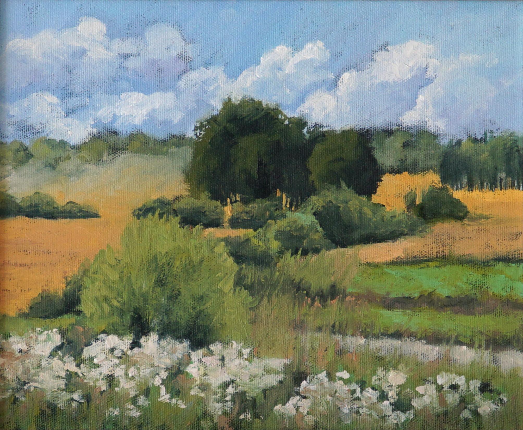 Maria Matveyeva Landscape Painting – SUMMER TIME BLISS Plainair Ölgemälde Nature Landschaft Landschaft Sunny day