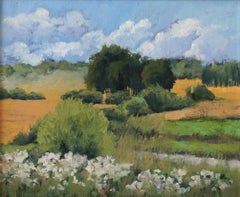 SUMMER TIME BLISS Peinture à l'huile Plainair Nature paysage campagne Journée ensoleillée