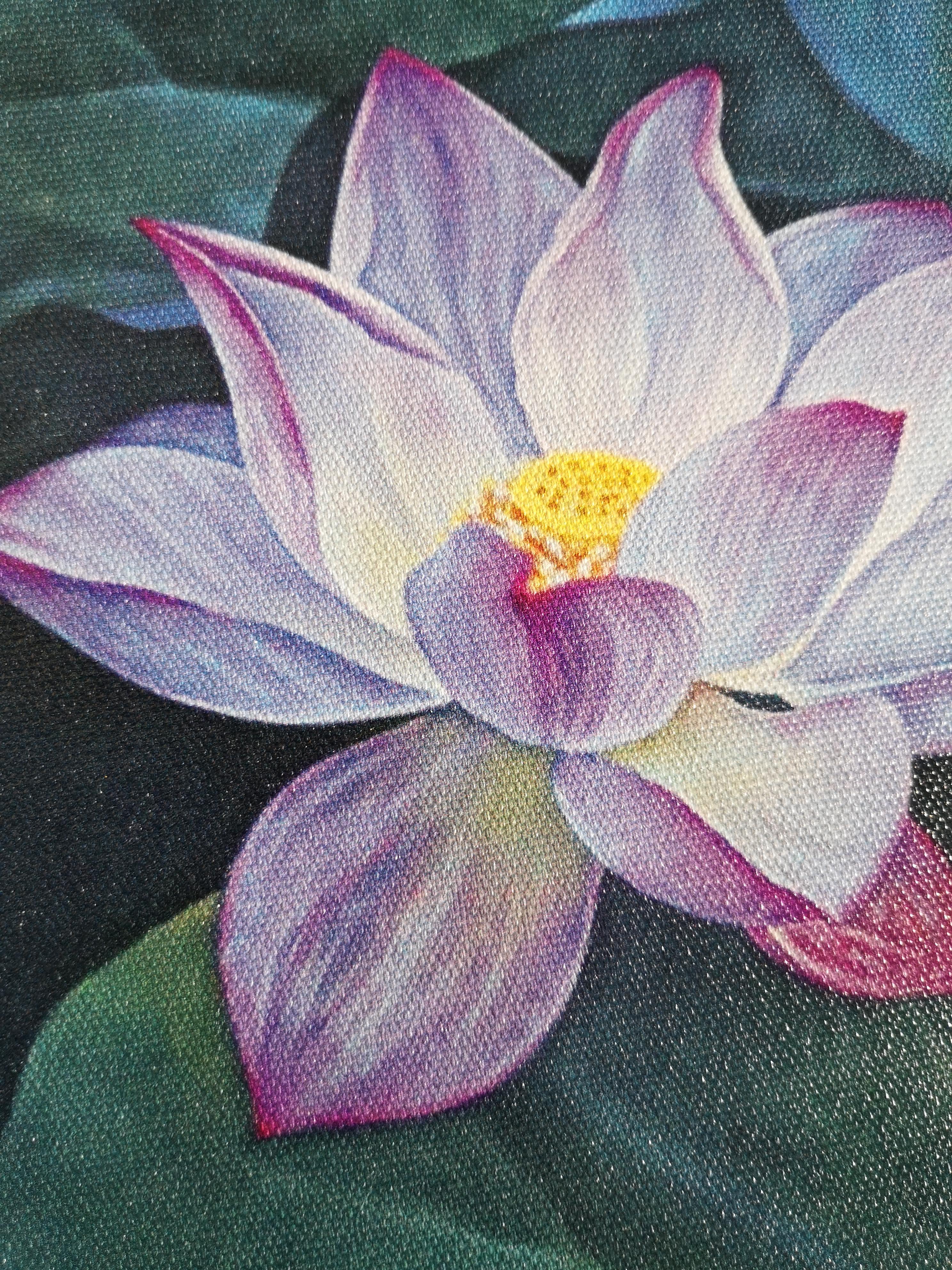 STÄRKE. REBIRTH. REINIGEN. Lotosblumen. Innenraum-Blumendruck von Maria Matveyeva im Angebot 9