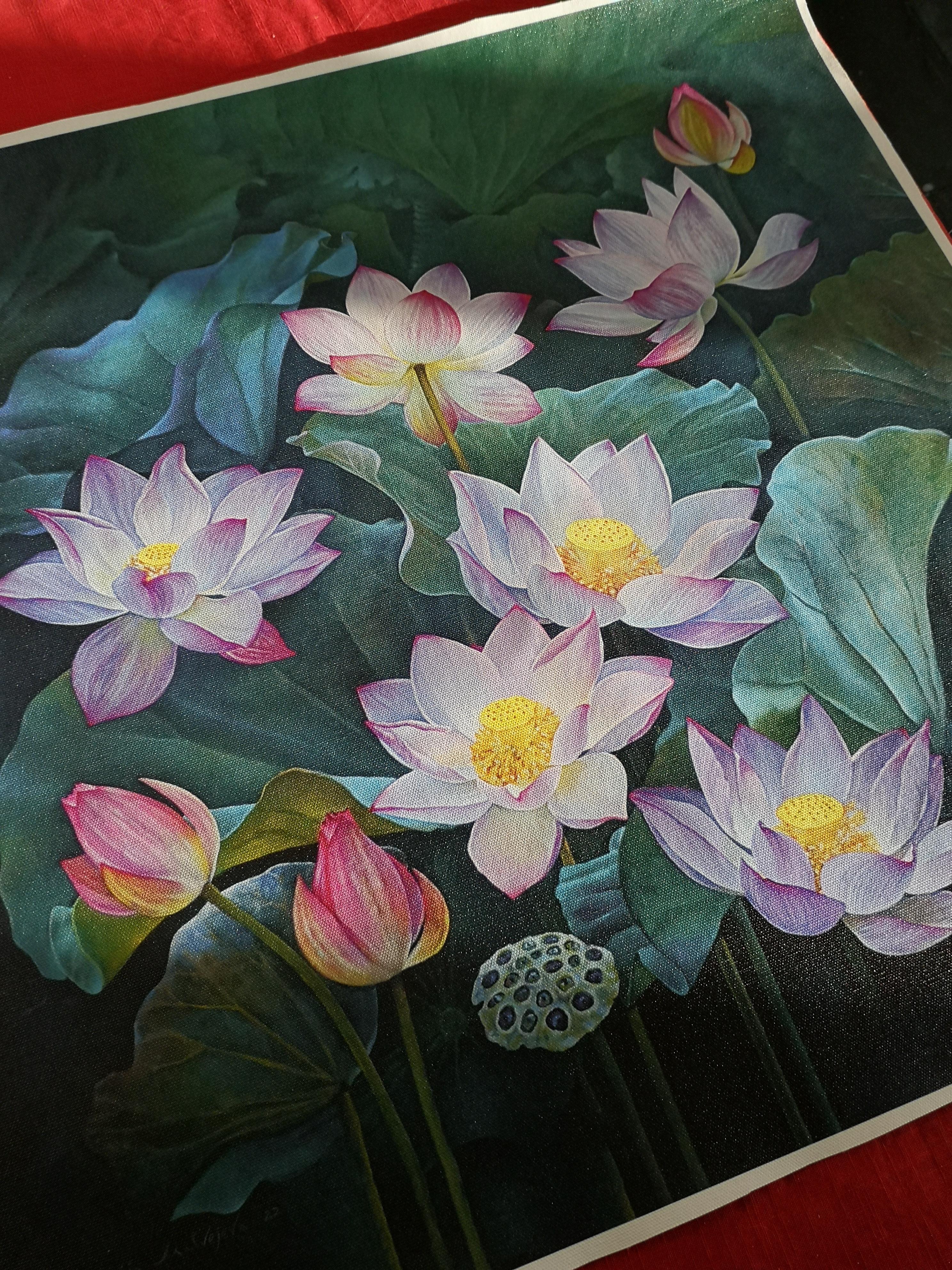 FORCE. REBIRTH. PURIFIER. Lotus. Impression florale d'intérieur par Maria Matveyeva en vente 3