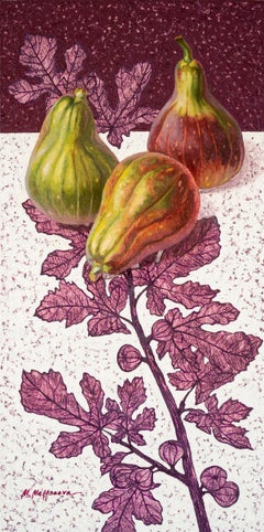 Figs on floral tablecloth