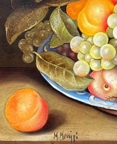 "Bodegón de frutas" de Maria Meriggi - Óleo sobre cobre - 30x24 cm
