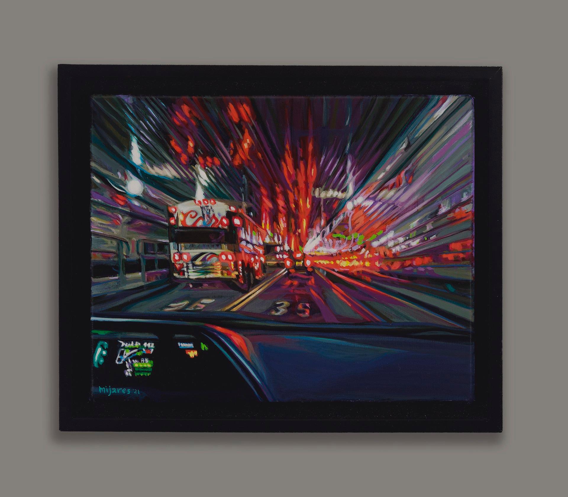 Lincoln Tunnel (Dash) - Painting by Maria Mijares