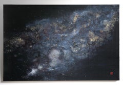 As One - Gold Leaf and Minerals, Astronomy Painting, Stars, Outer Space, Science