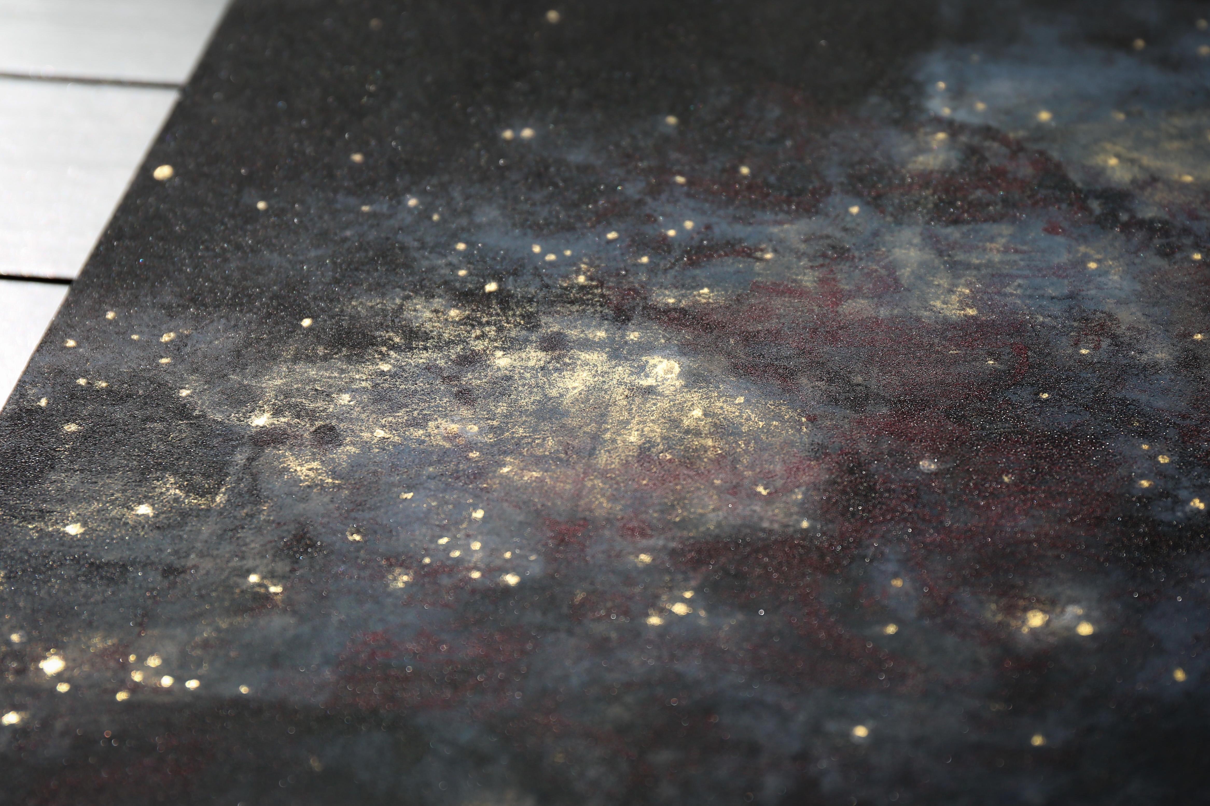 As One - Gold Leaf and Minerals, Astronomy Painting, Stars, Outer Space, Science For Sale 3