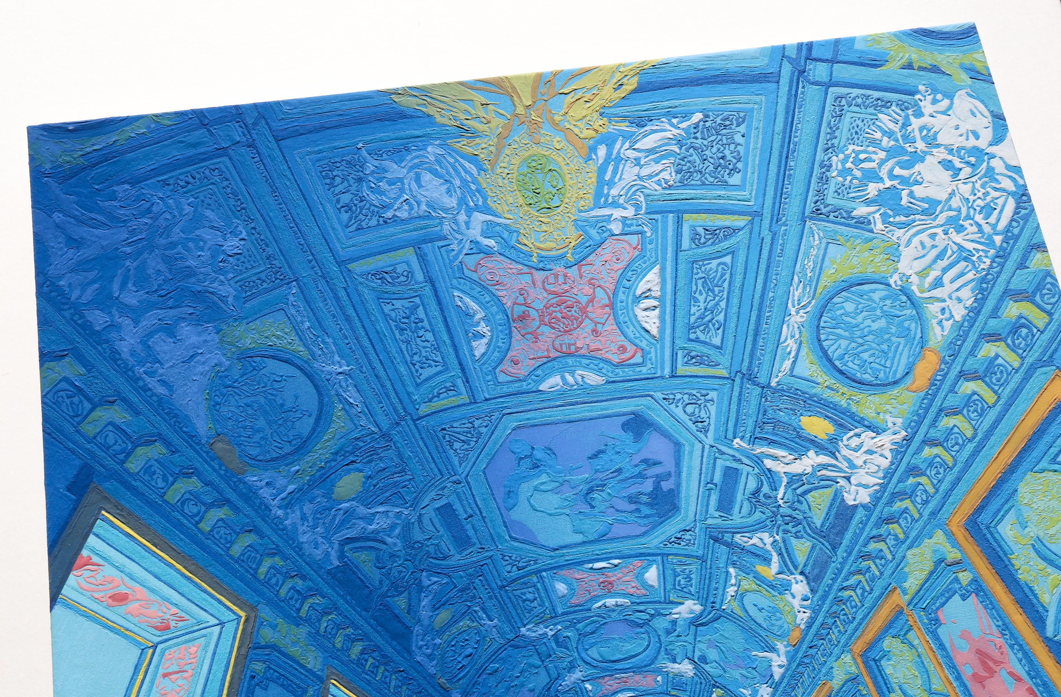 La flèche du temps - identités entre les deux, peinture de pierres minérales et semi-précieuses - Contemporain Painting par Maria Mitsumori