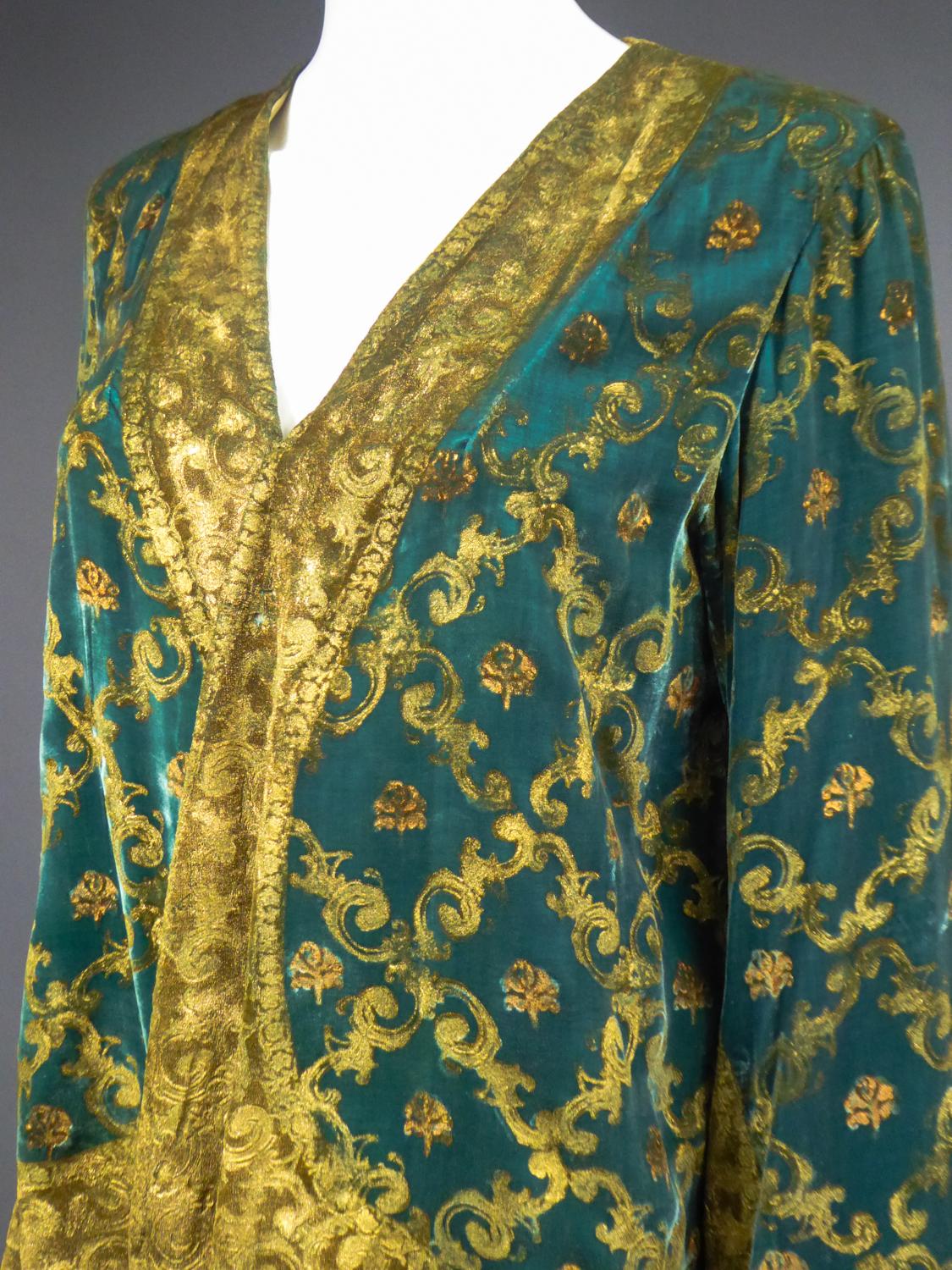 Maria Monacci Gallenga Evening Jacket in Gold Painted Velvet Circa 1930 2