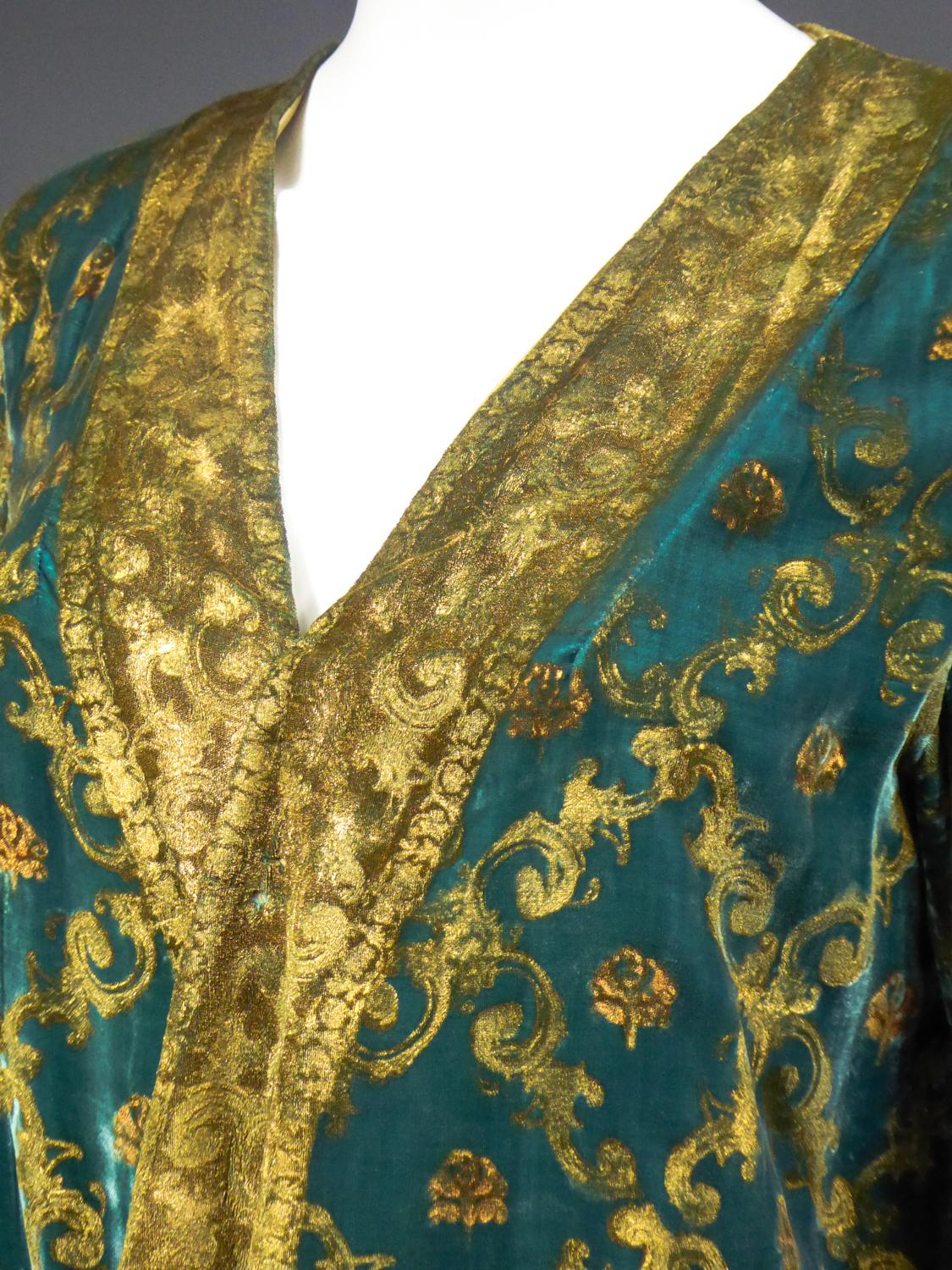 Maria Monacci Gallenga Evening Jacket in Gold Painted Velvet Circa 1930 3