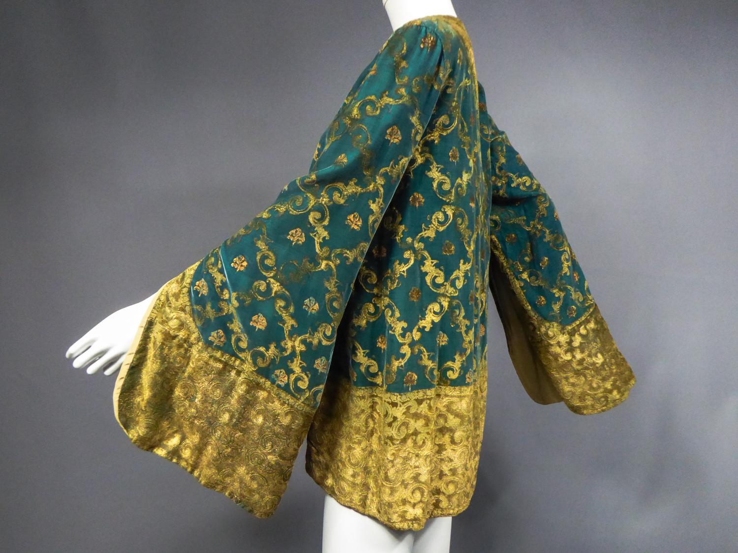 Maria Monacci Gallenga Evening Jacket in Gold Painted Velvet Circa 1930 5