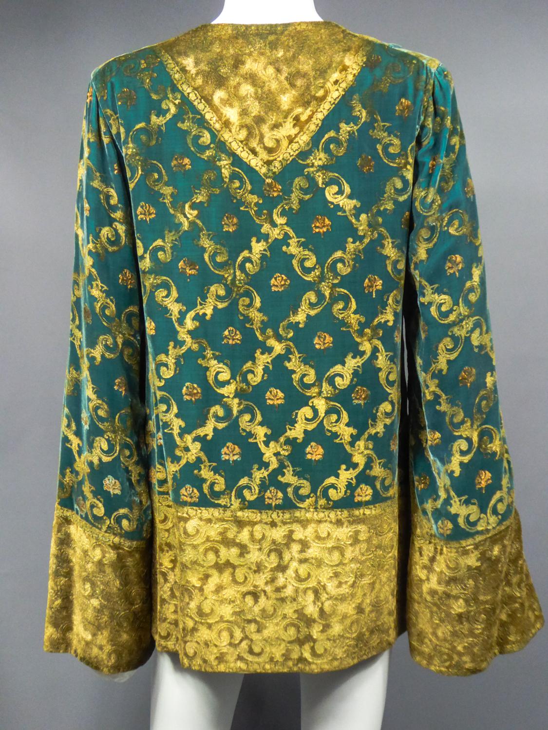 Maria Monacci Gallenga Evening Jacket in Gold Painted Velvet Circa 1930 6