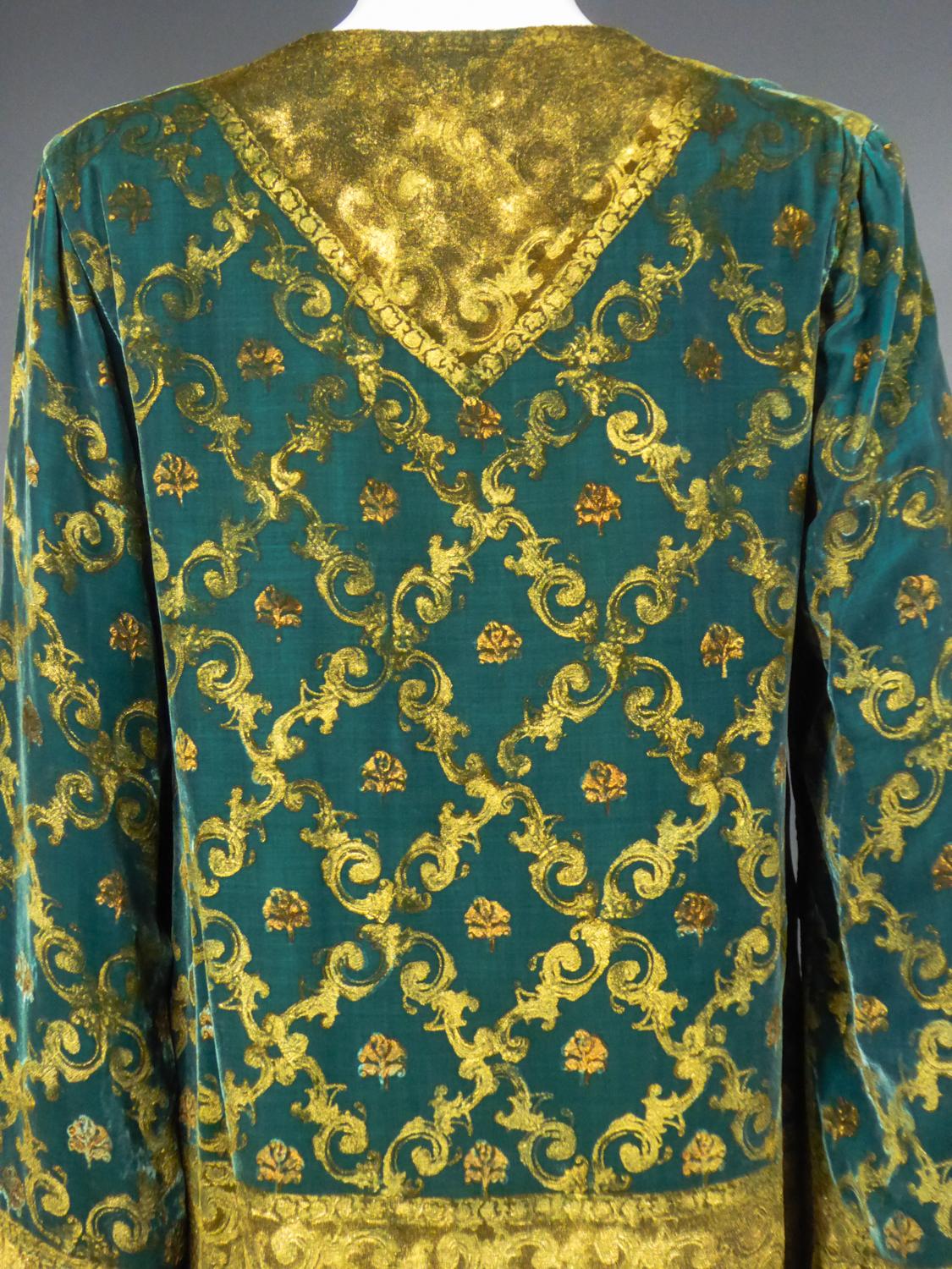 Maria Monacci Gallenga Evening Jacket in Gold Painted Velvet Circa 1930 7