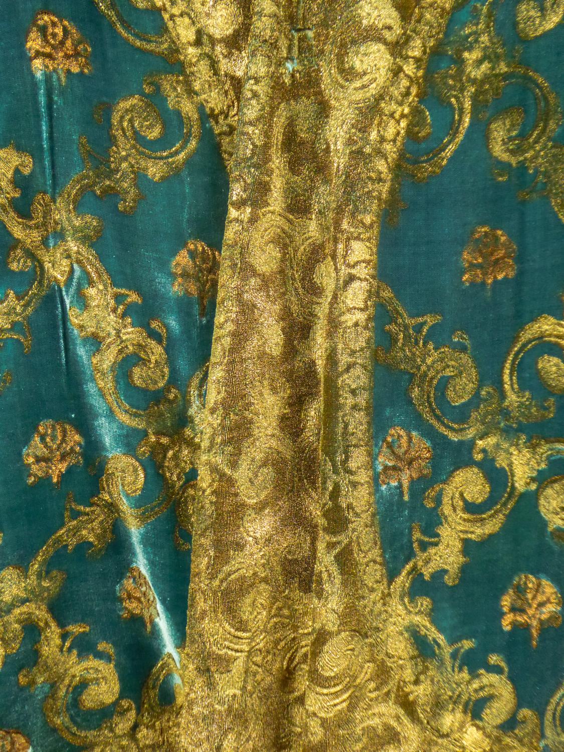 Women's Maria Monacci Gallenga Evening Jacket in Gold Painted Velvet Circa 1930