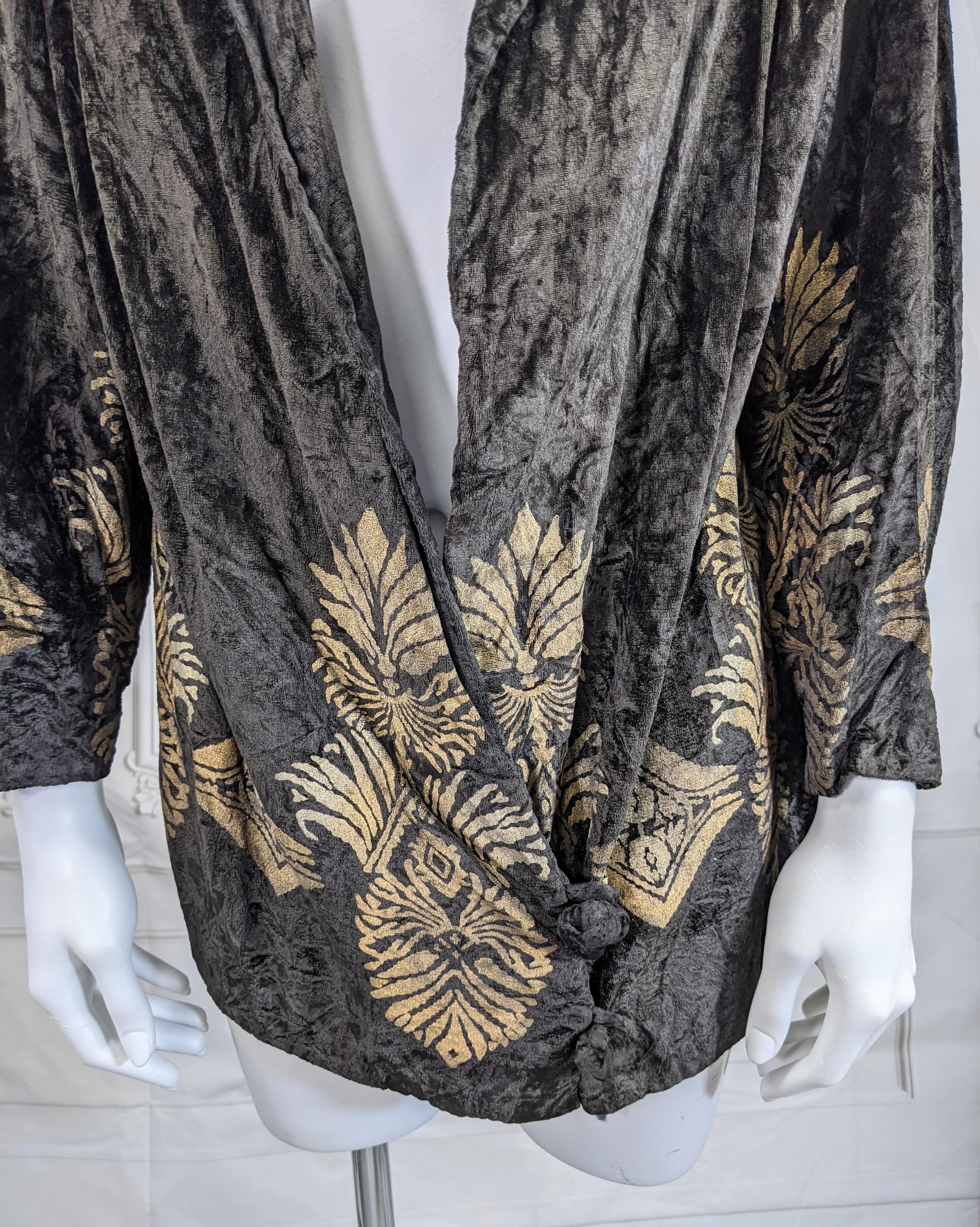 Maria Monaci Gallenga 1920's Black Velvet Jacket For Sale 3
