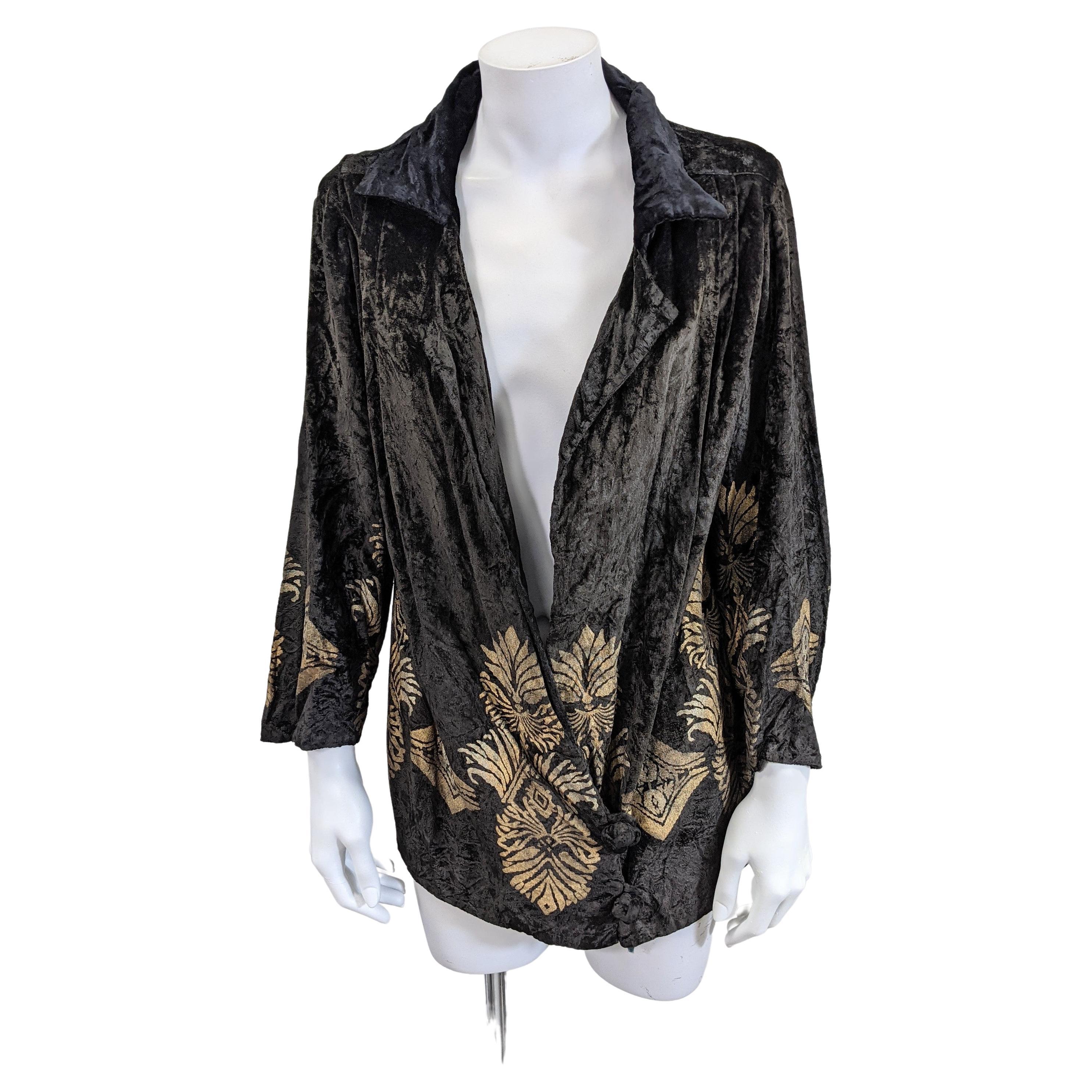 Maria Monaci Gallenga 1920's Black Velvet Jacket For Sale