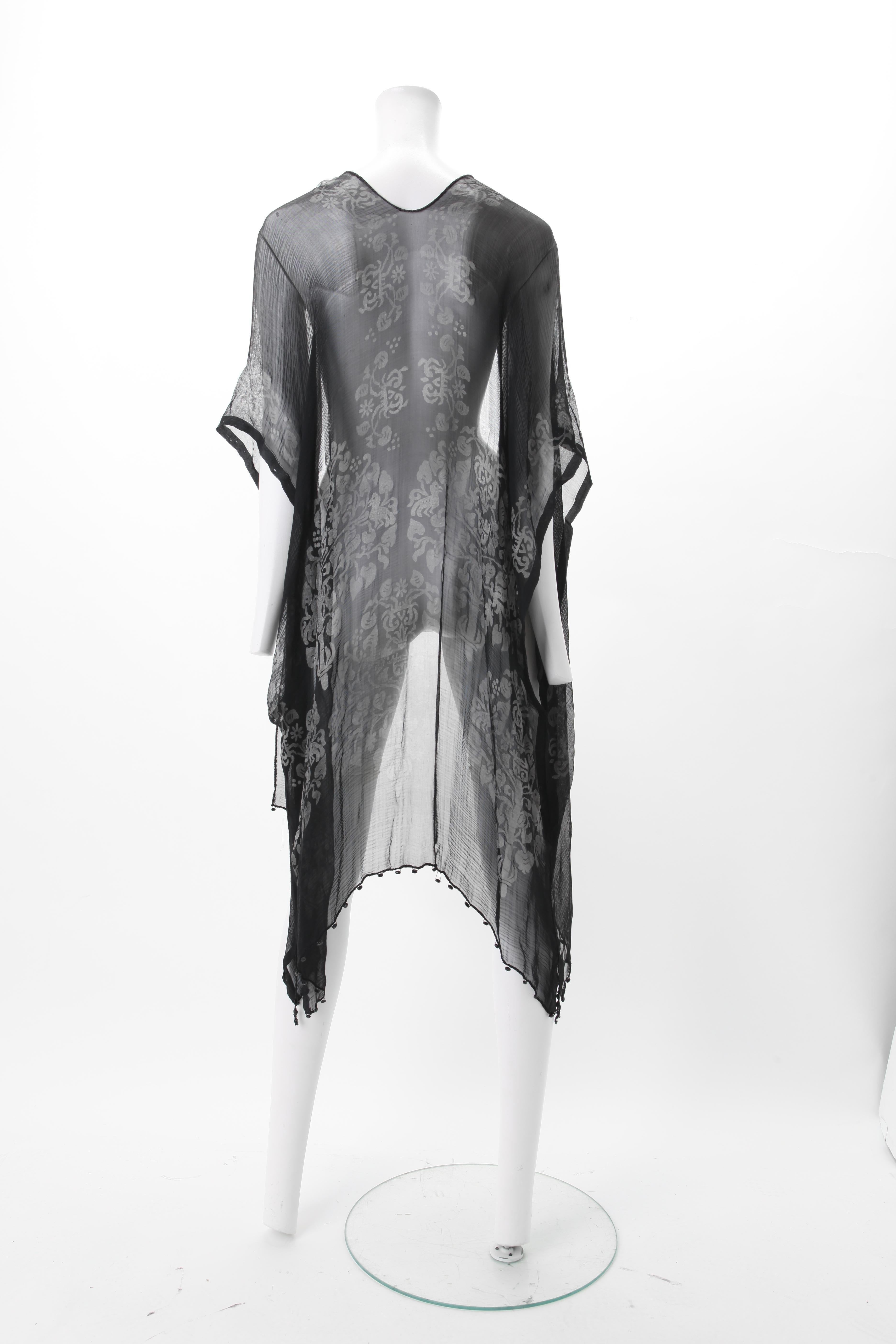 Gray Maria Monaci Gallenga 1920s Silk Stenciled Robe 