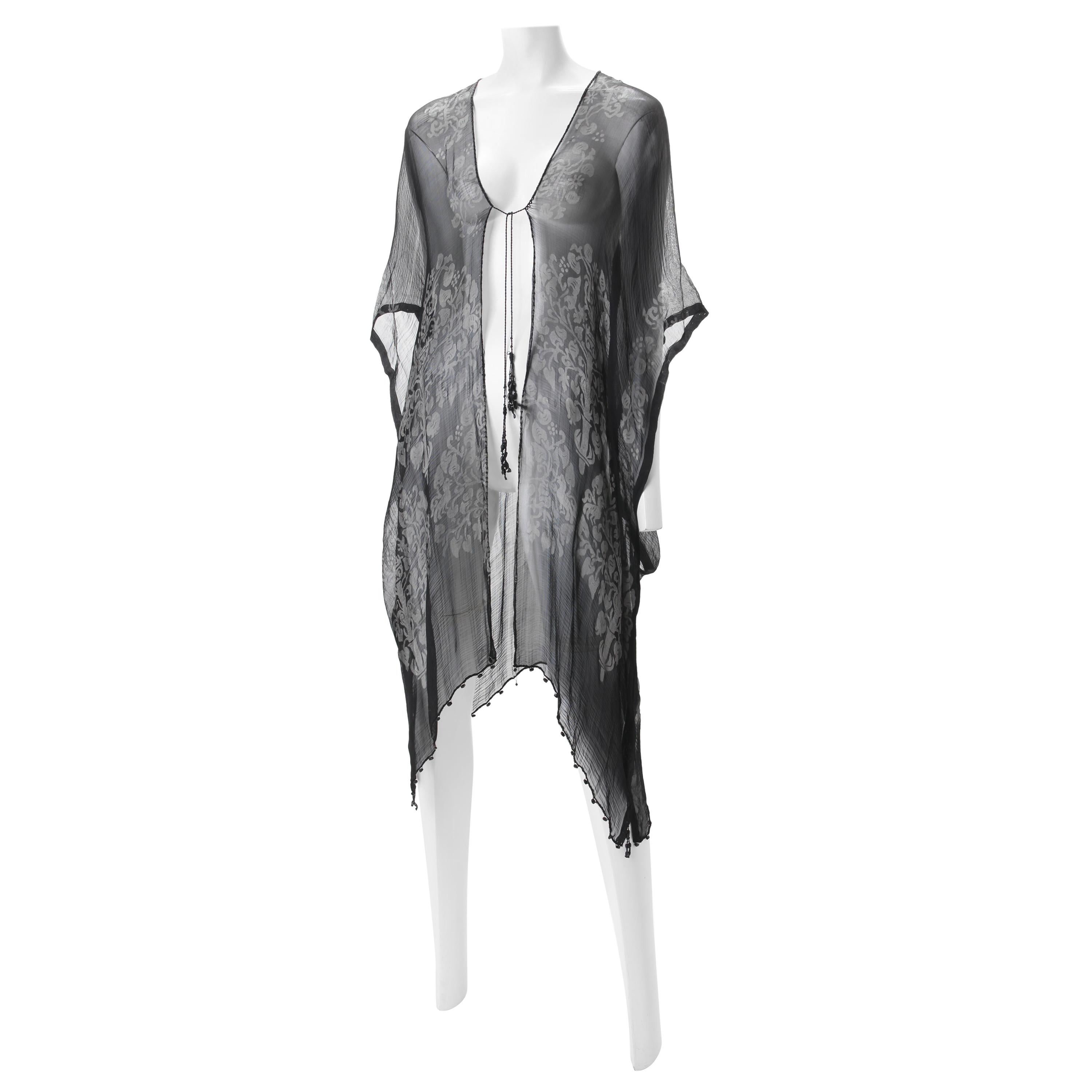 Maria Monaci Gallenga 1920s Silk Stenciled Robe 