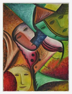 Masks - Oil Painting by Maria Murgia - 1994