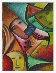 Masken – Ölgemälde von Maria Murgia – 1994