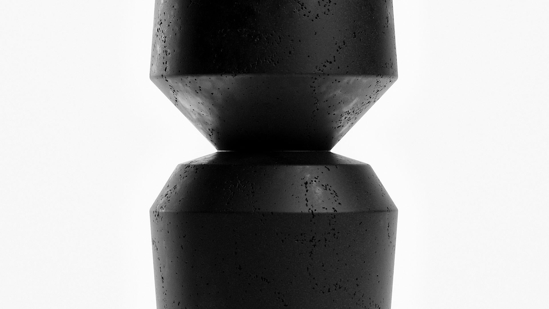 Italian Maria Osminina Matter Stone Vases Candleholders and Jar Set Limited Edition For Sale