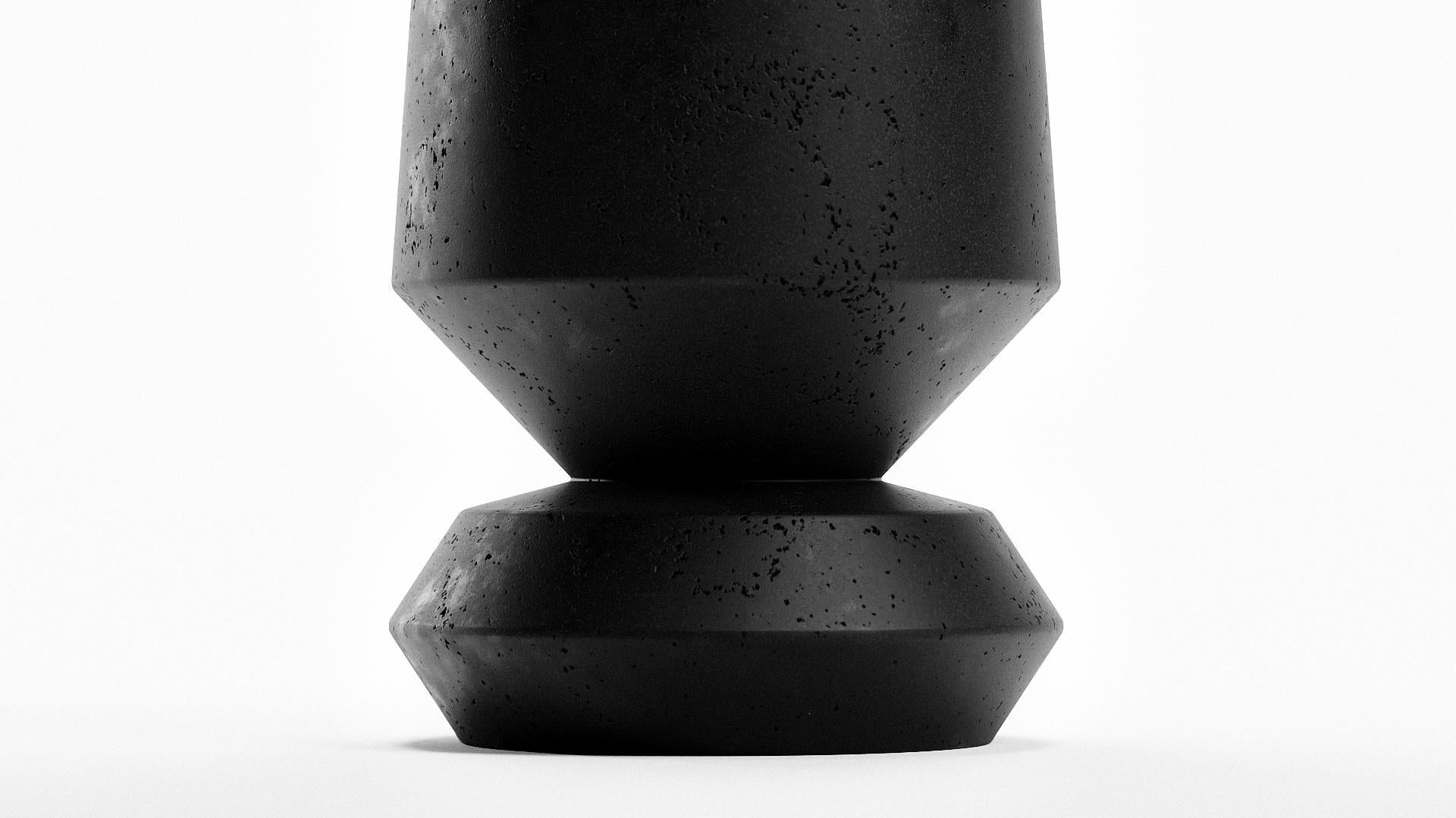 Contemporary Maria Osminina Matter Stone Vases Candleholders and Jar Set Limited Edition For Sale