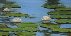 Vintage Lily Pads - Original Oil on Canvas