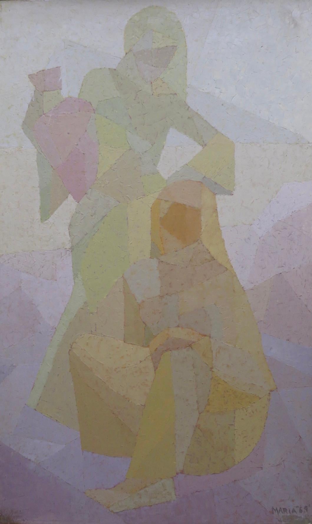 ARTIST: Maria Penn (1936-) American 
TITLE:  'Two Cubist Figures