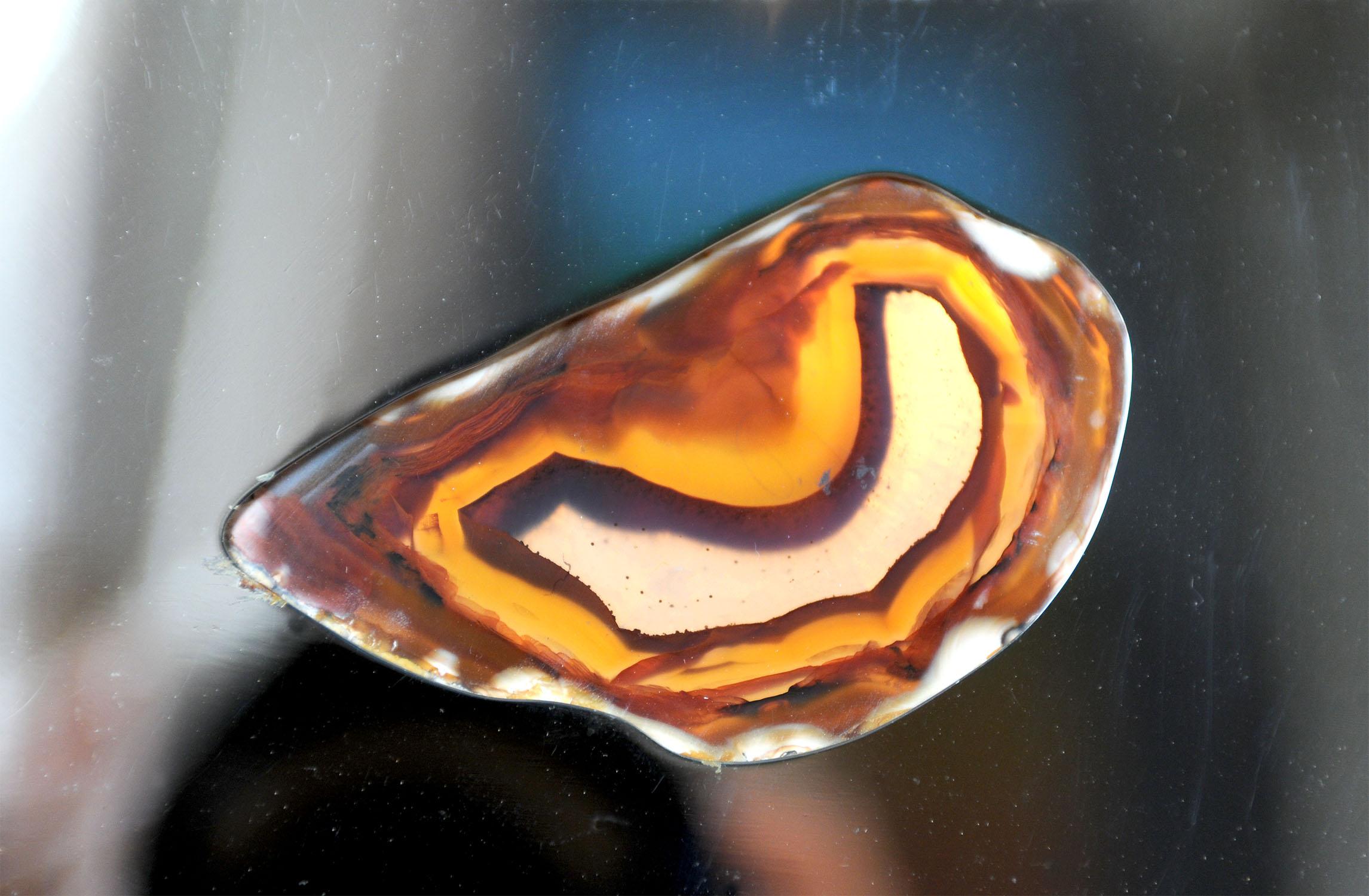 Mid-Century Modern Maria Pergay, boîte en métal et agate, France, 1970 en vente