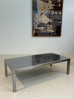 Maria Pergay coffee table in stainless steel for design steel edition