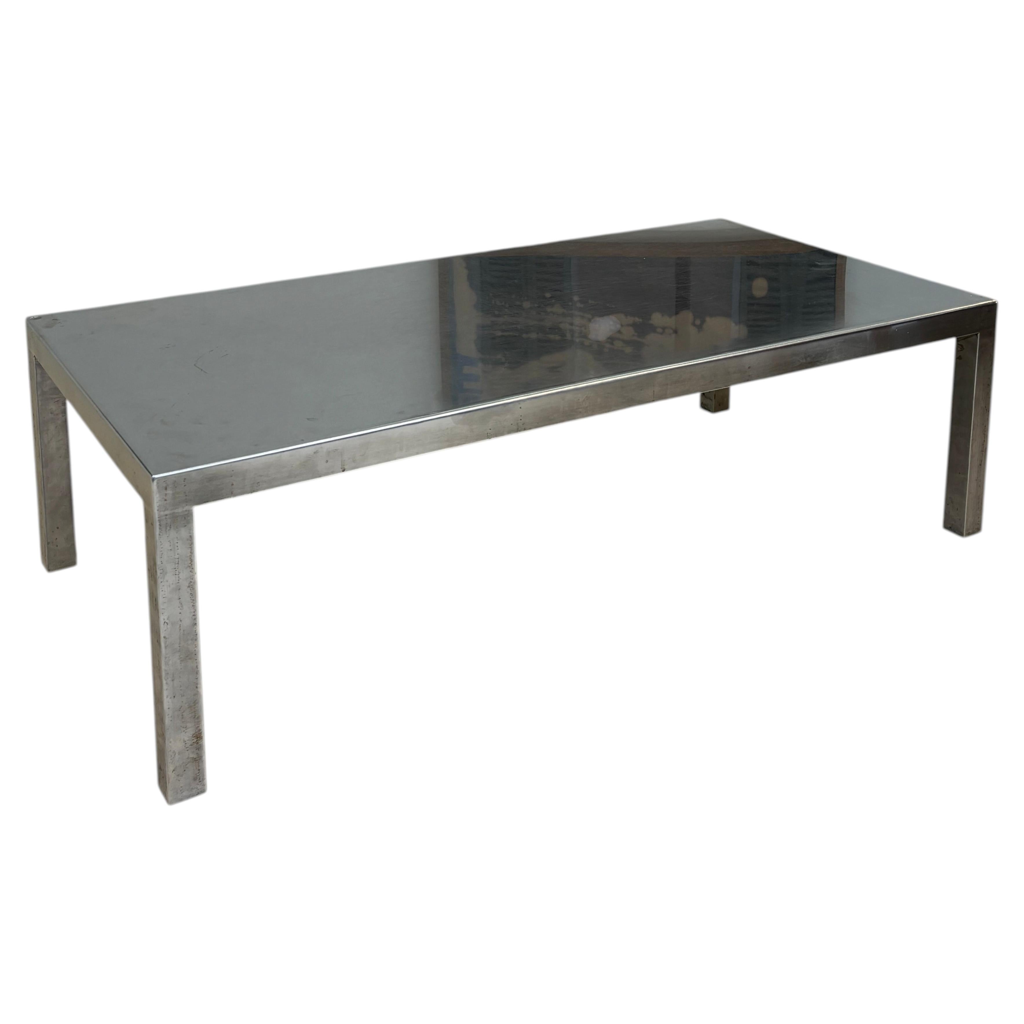 Maria Pergay coffee table in stainless steel for design steel edition