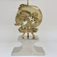 Maria Pergay Dragon Table Lamp, circa 1974, France