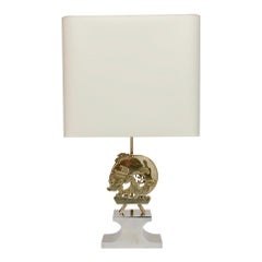 Maria Pergay Dragon Table Lamp, circa 1974, France