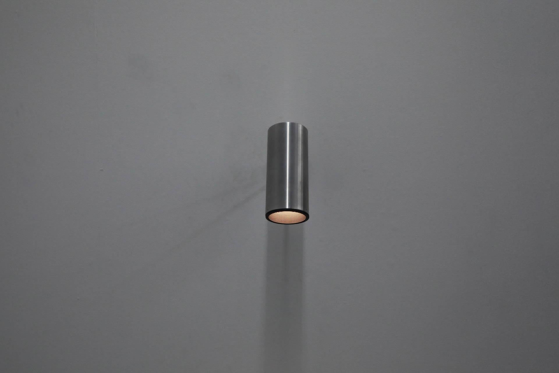 Mid-Century moderno Maria Pergay per Uginox, lampada a spot da parete in acciaio inossidabile degli anni '60