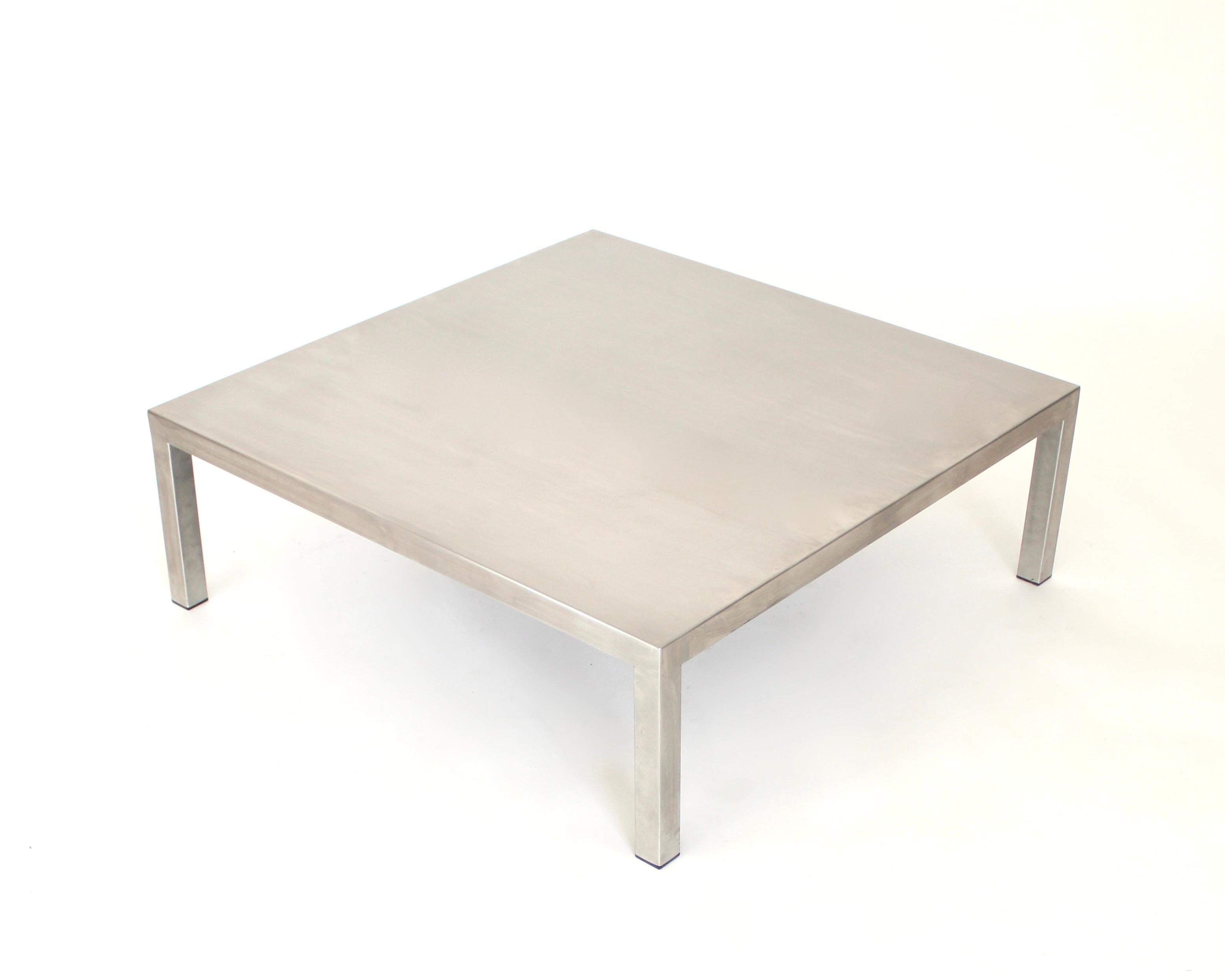 Maria Pergay Large Square French Stainless Steel Coffee Table, circa 1970 3