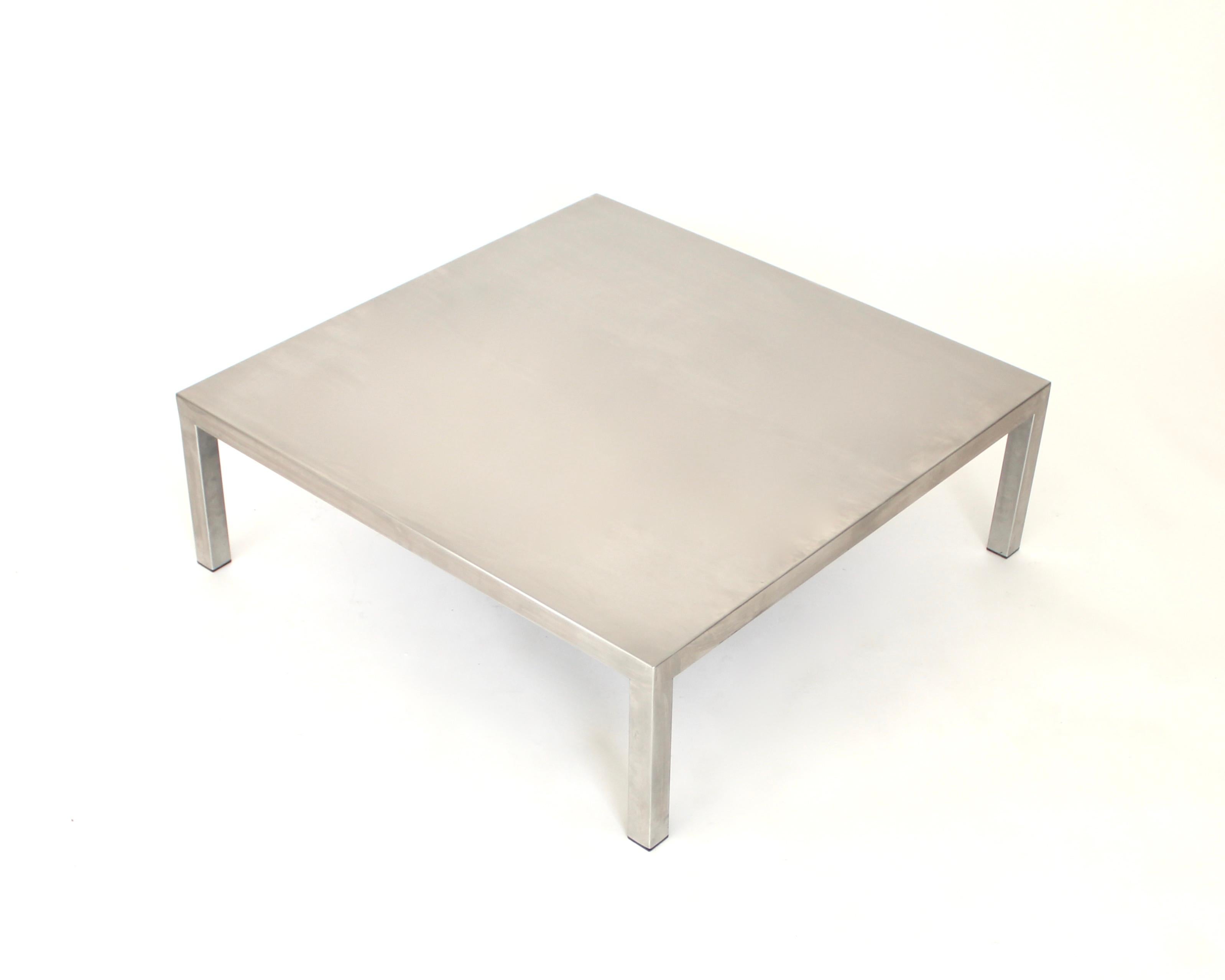 Maria Pergay Large Square French Stainless Steel Coffee Table, circa 1970 4