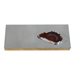Maria Pergay, boîte en métal et agate, France, 1970