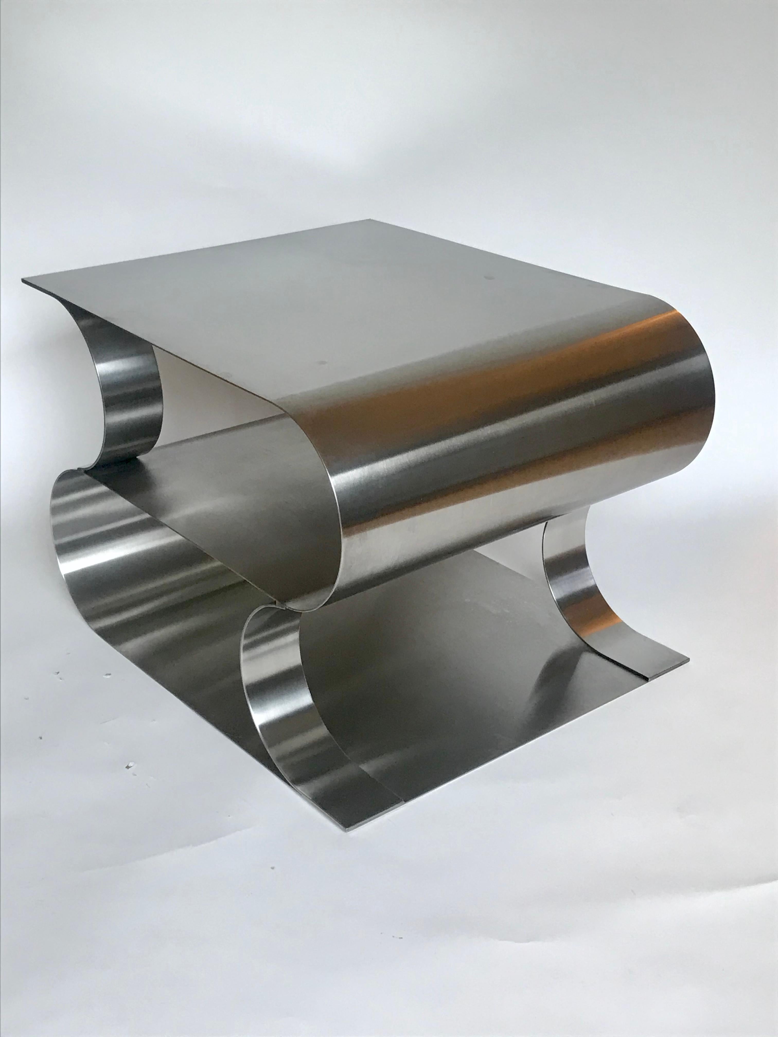 Maria Pergay Occasional Steel Table, 1970's 2